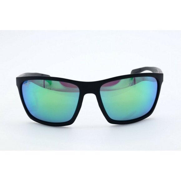 Maui Jim Makoa MJ 804-2M Square Black Sunglasses Polarized Green -SCRATCHED LENS - Picture 2 of 7
